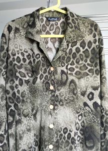 Vintage Animal Print Button-Down