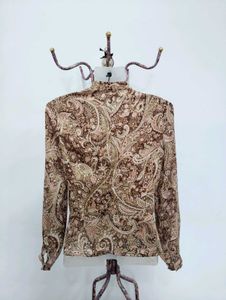 Vintage Paisley Ruffle Blouse
