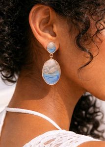 Ocean mist oval drop Earrings