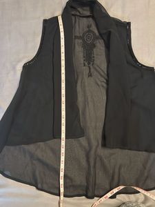 Sheer Black Sleeveless Vest