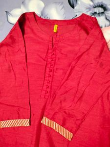Red Kurta Pant Set