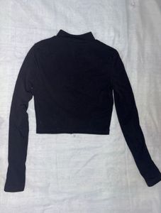 Black Cropped Reflective Jacket