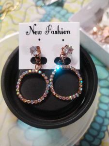 Rose Gold Earrings With Diamond Studs