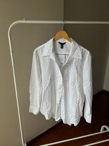 NEW LOOK Broderie Anglaise White  Shirt 🤍