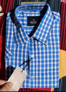 Hutch Blue Checkered half Shirt