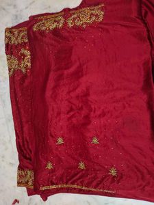 Full Daimond Work Maroon Saree ♥️
