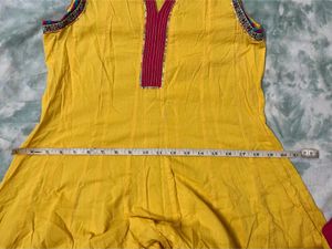 Yellow Anarkali Style Kurta