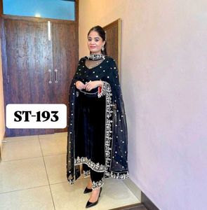 Elegant Velvet Salwar Suit black Love