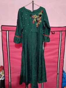 Embroidered Green Kurta