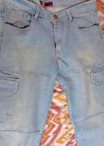 Levi's Light Wash Denim Cargo Pants