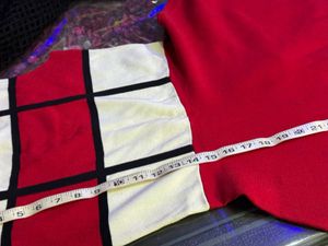 Red &amp; White Mondrian Style Dress