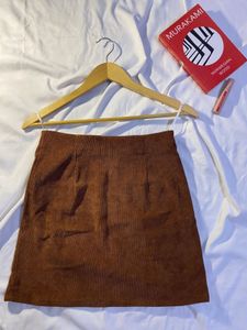 Shein Brown Corduroy Mini Skirt