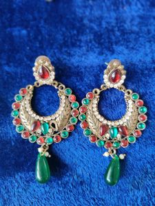 4 Pair Antique ear rings | Hyderabad Pearl &amp; stone