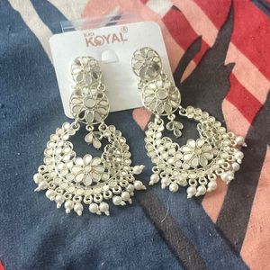 Elegant Silver mirror Earrings