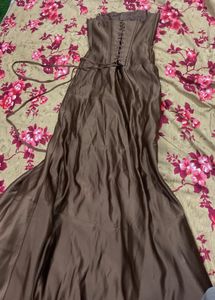 Elegant Brown Maxi Dress