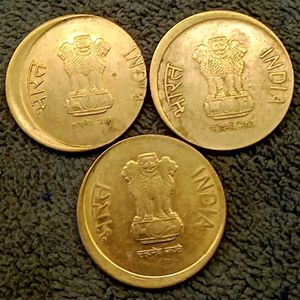 ₹5 Shift Error Brass Coins (3 Pcs)