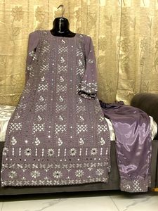 Lavender Embroidered Salwar Kameez