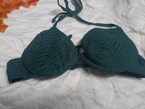 148.Green Halter Bikini Top 34B