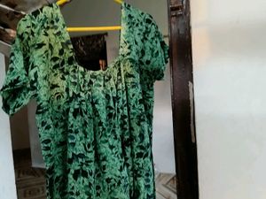 Green Floral Dress Nighty