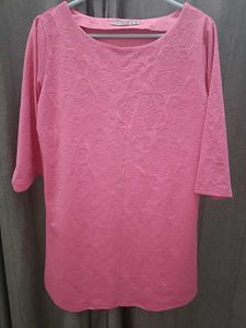 Imported Beautiful Pink Dress With Texture