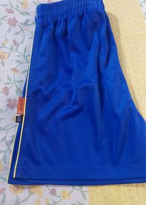 Blue Polyester Shorts