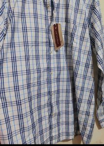 Blue Check Print Shirt For 48 Chest