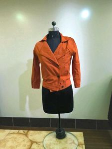 Orange Cropped Jacket