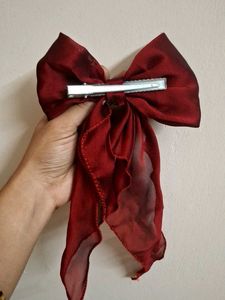 Maroon Hair Bow Clip