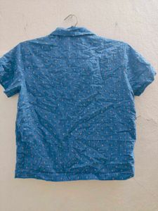 ✨ Stylish Blue Printed Shirt – Size S ✨