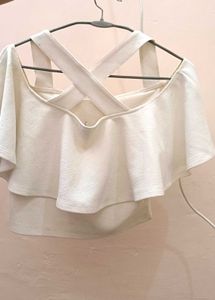 White 🤍 Beautiful Criss Cross Top Sexy Back