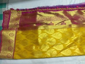 Multicolor semi Silk Saree With Blouse