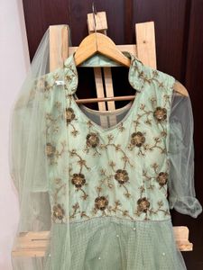 Mint Green Net Gown