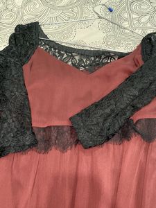 New Lacy Burgundy Maxi Dress Women