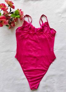 Shein : Hot Pink Lace Bodysuit
