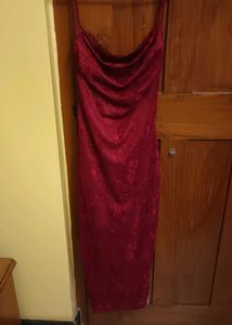 Y2k Vintage Maroon Midi Backless Dress