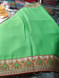Green Embroidered Saree