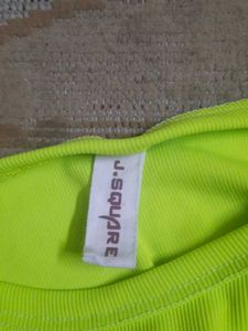 Neon Green Butterfly Crop Top Size - Small