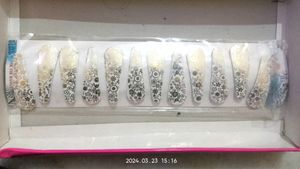 Beautiful Golden &amp; White Hairclip Pair