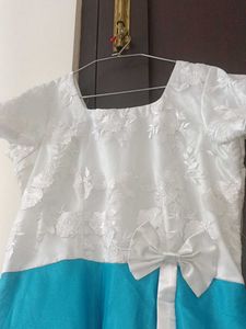 White And Blue Cinderella Dress Stitched