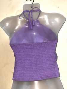 Purple Floral Halter Top