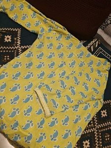 Yellow &amp; Blue Printed Kurta Set
