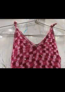 Pink Crochet Tank Top