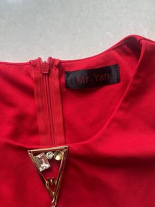 Red Sleeveless A-Line Dress
