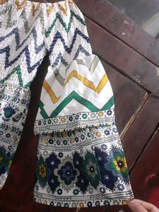 Boho Print Off-Shoulder Blouse