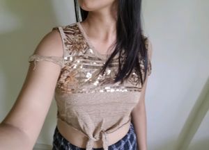 Tie Up Cut Out Top For Womens