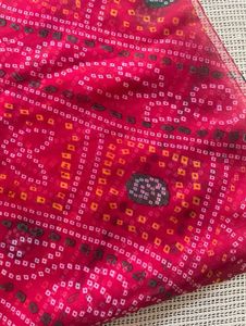 Red Bandhani Saree