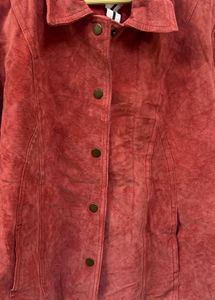 Vintage Suede Button-Down Jacket