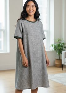 linen blend loose dress
