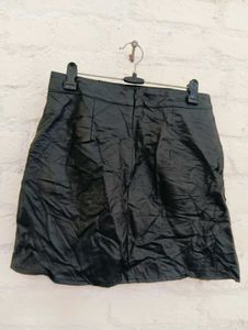 Zara Black Faux Leather Mini Skirt