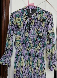 Floral Ruffle Long Sleeve Dress